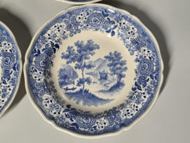 Villeroy en Boch Burgenland blauw set 6x diep bord 25 cm