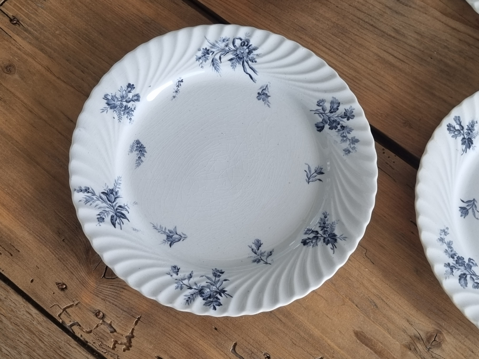 Petrus Regout Riva donker blauw set van 6x Dinerbord 24 cm