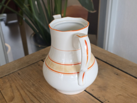 Societe Ceramique Koffiepot (vintage/retro wit met oranje)