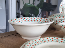 Nimy Belgium rood groen stipje compleet vintage Kinderservies