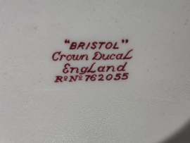 Engels rood Crown Ducal Bristol hoge ronde schaal 26 cm