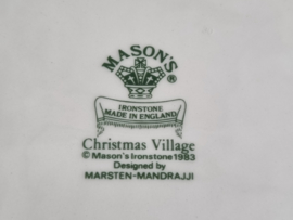 Engels Mason's Christmas Village 1983 Kerstservies robuuste ovale Schaal 39,5 cm