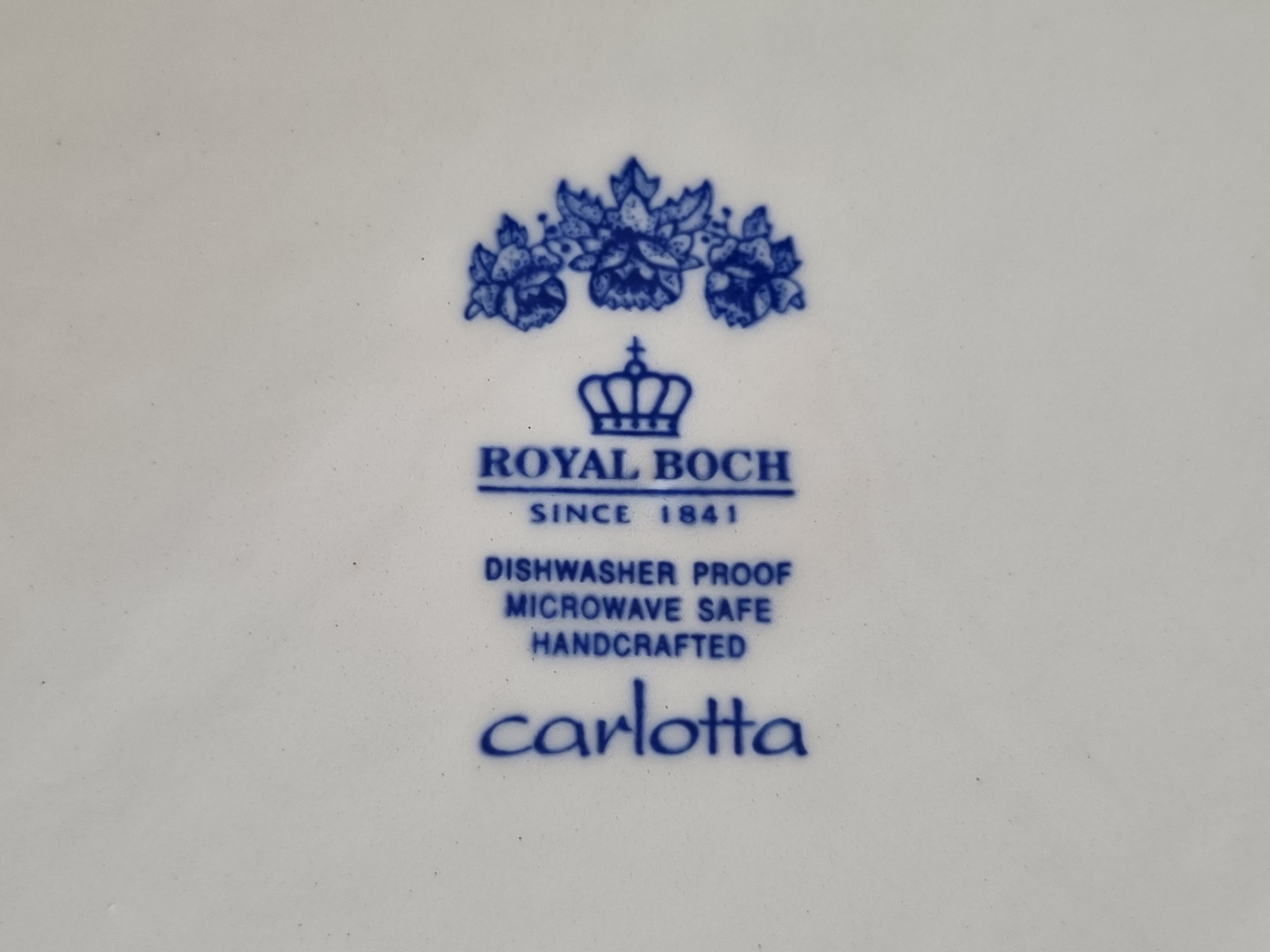 Boch Belgium Carlotta blauw plat diner bord 24,5 cm
