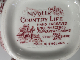 Engels rood Jachtservies Myott's Country Life Mokka pot
