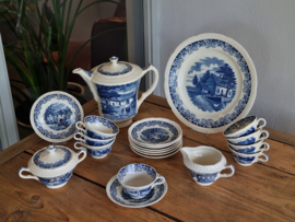 Boerenhoeve blauw Societe Ceramique Koffieservies 8-pers.