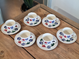 Boerenbont Boch set 6x Kop en schotel Classic  met tekst Papa & Mama
