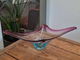 Max Verboeket Maastricht Glazen Bowl Schaal roze met blauw