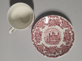 Engels rood Enoch Wedgwood Royal Homes Of Britain kop en schotel