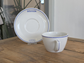 Regout OXO set 4x Bouillon kop en schotel hotelporselein