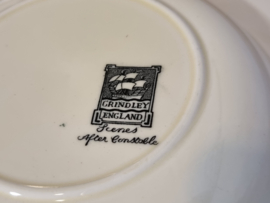 Engels Grindley Scenes After Constable creme zwart diep bord 25 cm