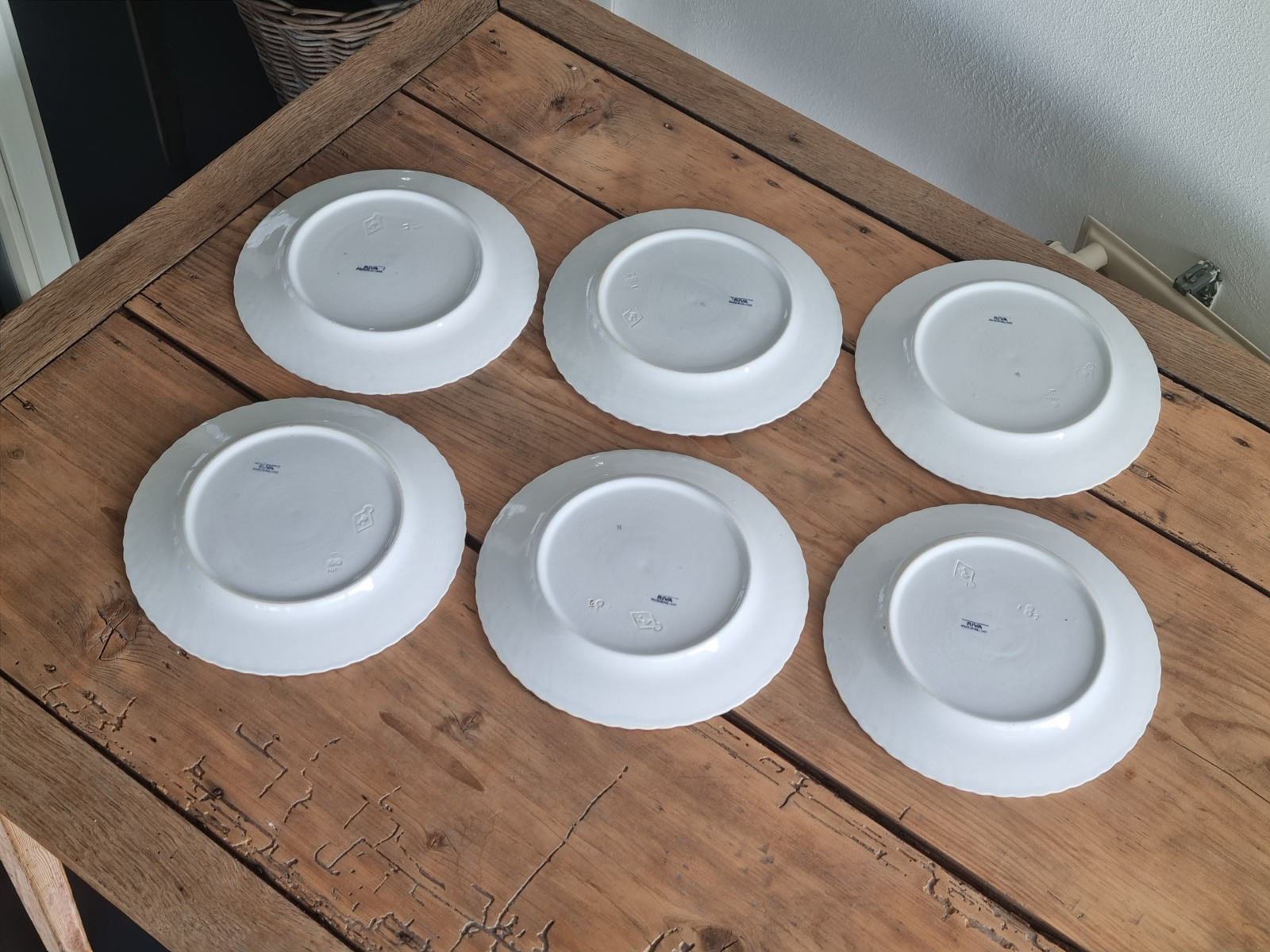 Petrus Regout Riva donker blauw set van 6x Dinerbord 24 cm