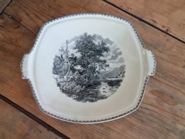Landschap Zwart Societe Ceramique Gebakschaal Vlaaibord 25 cm