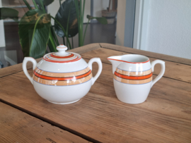 Societe Ceramique Roomstel (vintage/retro wit met oranje)