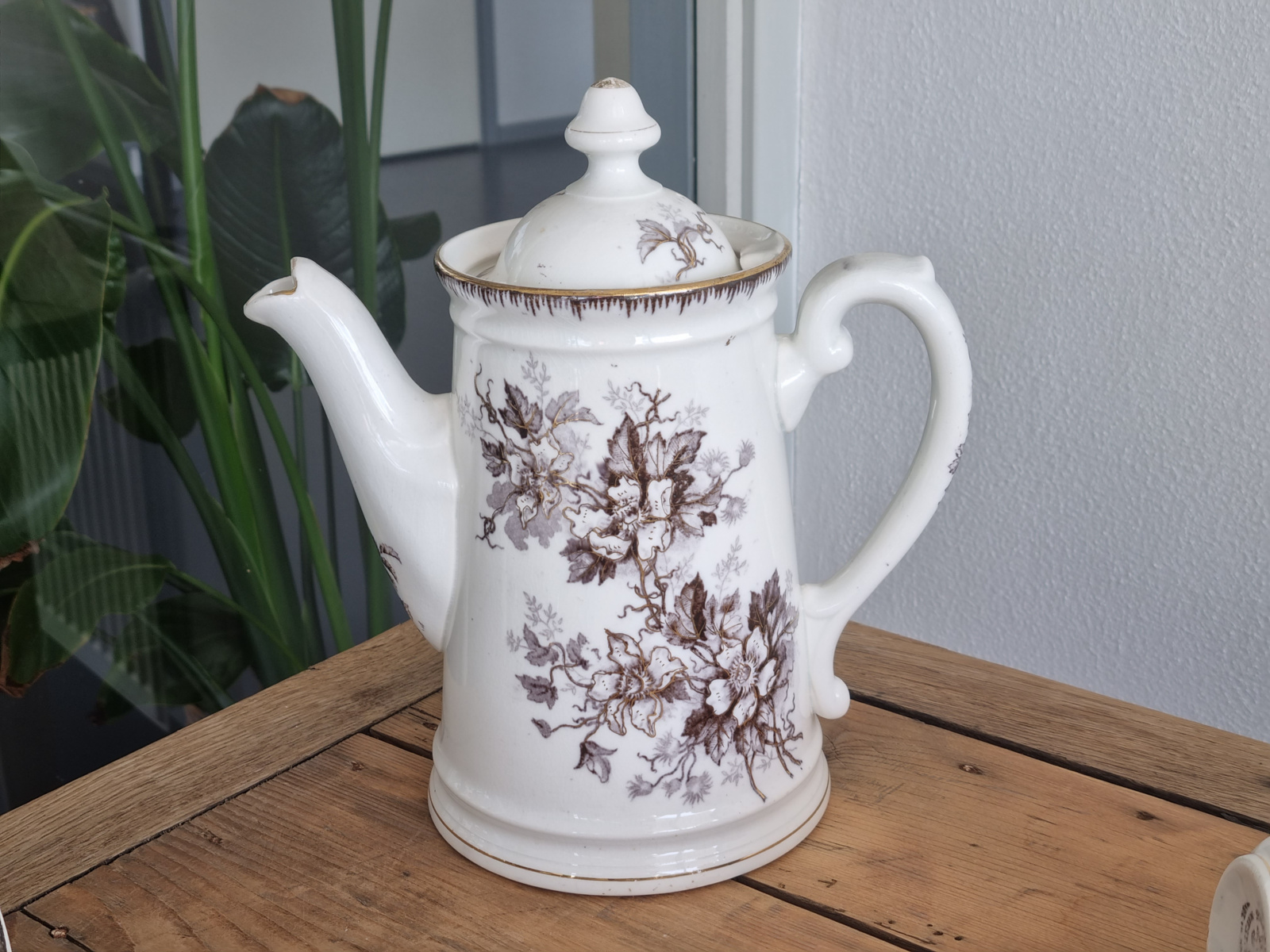 Societe Ceramique Olga wit/zwart robuust Koffieservies of Theeservies 8-pers.