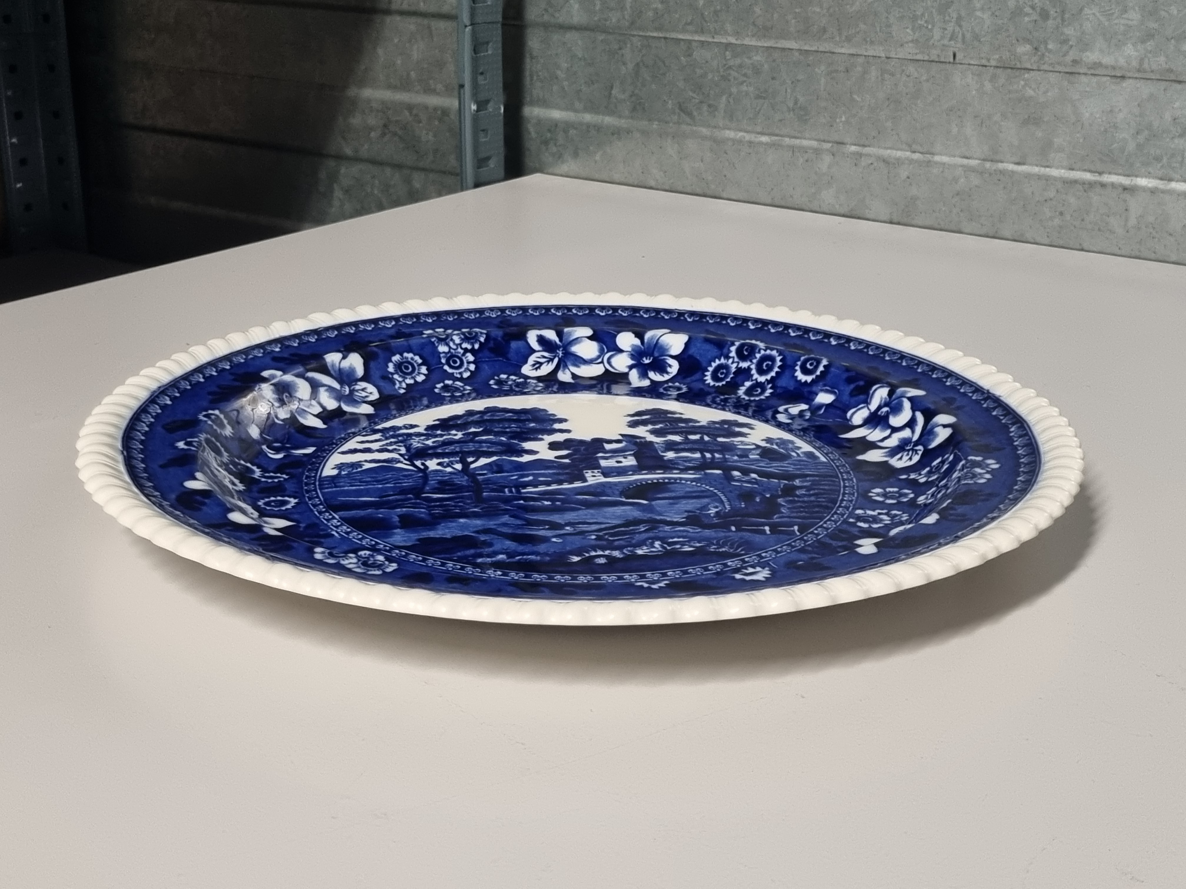Engels Copeland Spode's Tower blauw rond serveerbord 32 cm