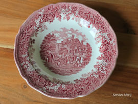 Engels rood Meakin Merrie England diep bord 23 cm