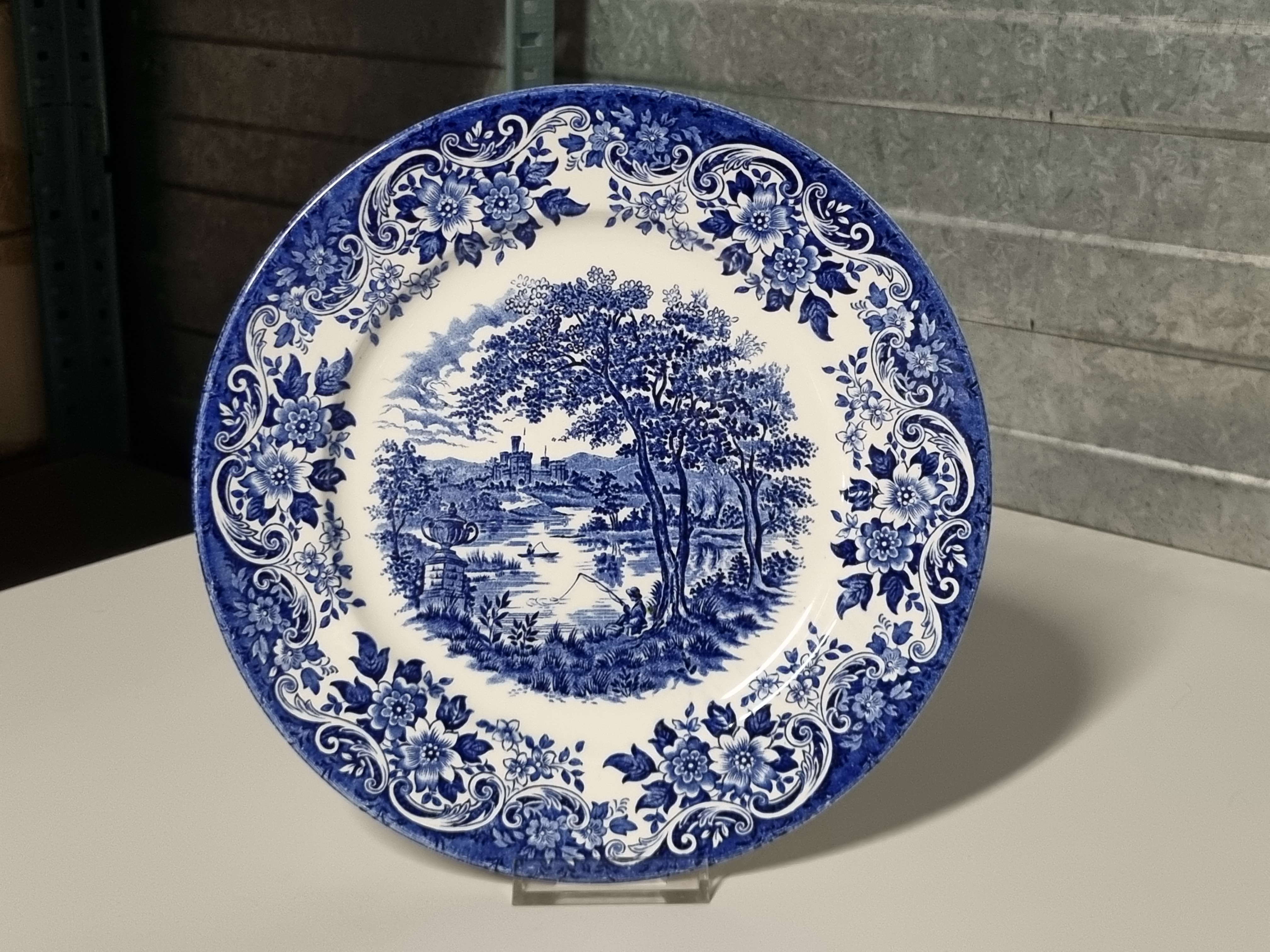 Engels blauw Broadhurst English Scene plat dinderbord 24,5 cm