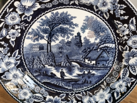 Societe Ceramique decor Wilderose blauw plat Wandbord 23 cm