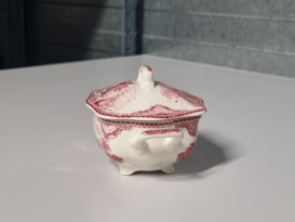 Engels rood Johnson Bros Old Britain Castles Suikerpotje (kleinste model)