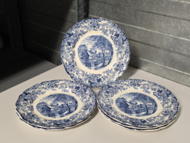 Engels blauw Johnson Bros Mill Stream set 18 borden, 6 persoons