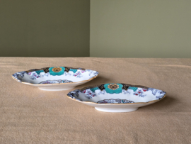 Boch Frères Canton set 2x ovaal schaaltje 24,5 cm