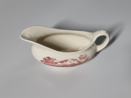 Engels rood Ironstone Sauskom met oor