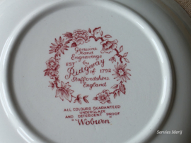 Engels rood Ridgway Woburn hoge ronde schaal 22,5 cm