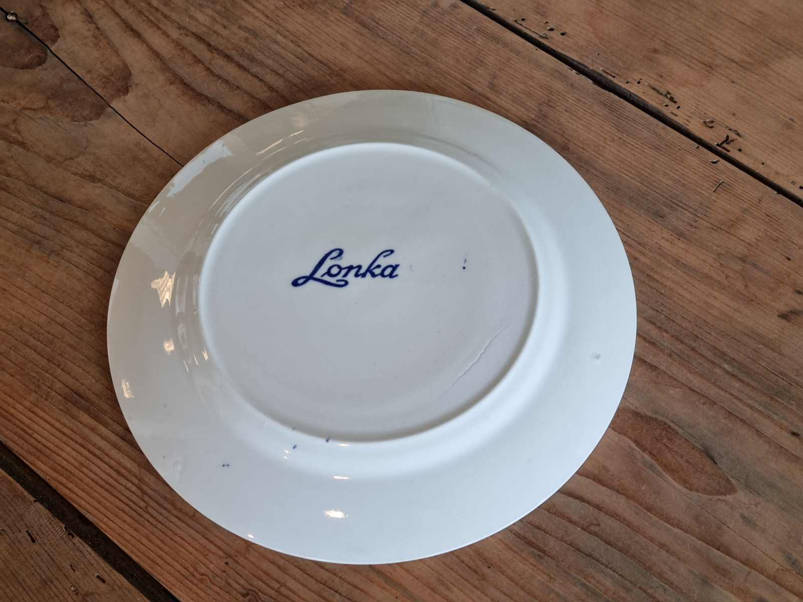 Petrus Regout blauw Lonka plat dinerbord Ø 23,5 cm (decor Amazone)
