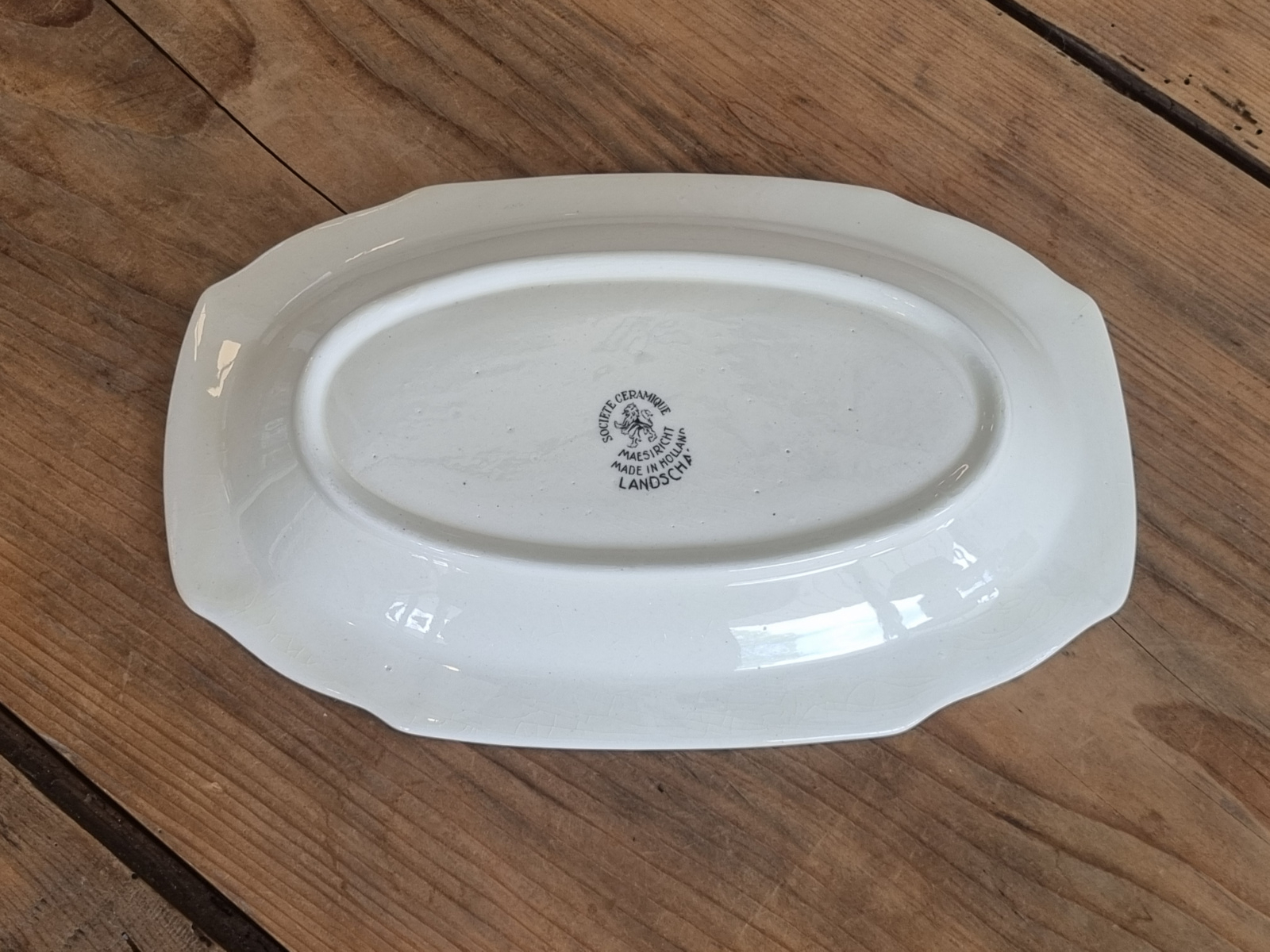 Landschap zwart Societe Ceramique ovaal schaaltje 25 cm (hoekig model)