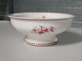 Societe Ceramique decor Cilla rood Kom op voet Serveerschaal 28 cm