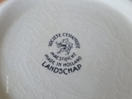 Landschap zwart Societe Ceramique hoge ronde schaal 17 cm