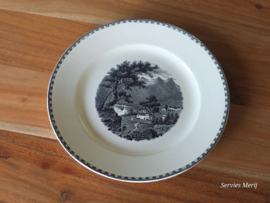 Landschap Zwart Societe Ceramique bordje 19,5 cm (rond model)