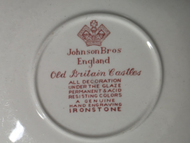 Engels rood Johnson Bros Old Britain Castles set 6x Kop en schotel (wit binnenin)