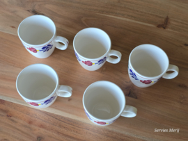 Boerenbont Boch set 5x Mok met oor (nieuwste Boch)