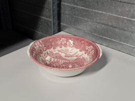 Engels rood Coaching Taverns Royal Tudor Ware Staffordshire Hoge ronde schaal 23 cm