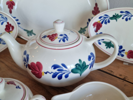 Oud Boerenbont Regout Royal Sphinx theeservies 6 personen