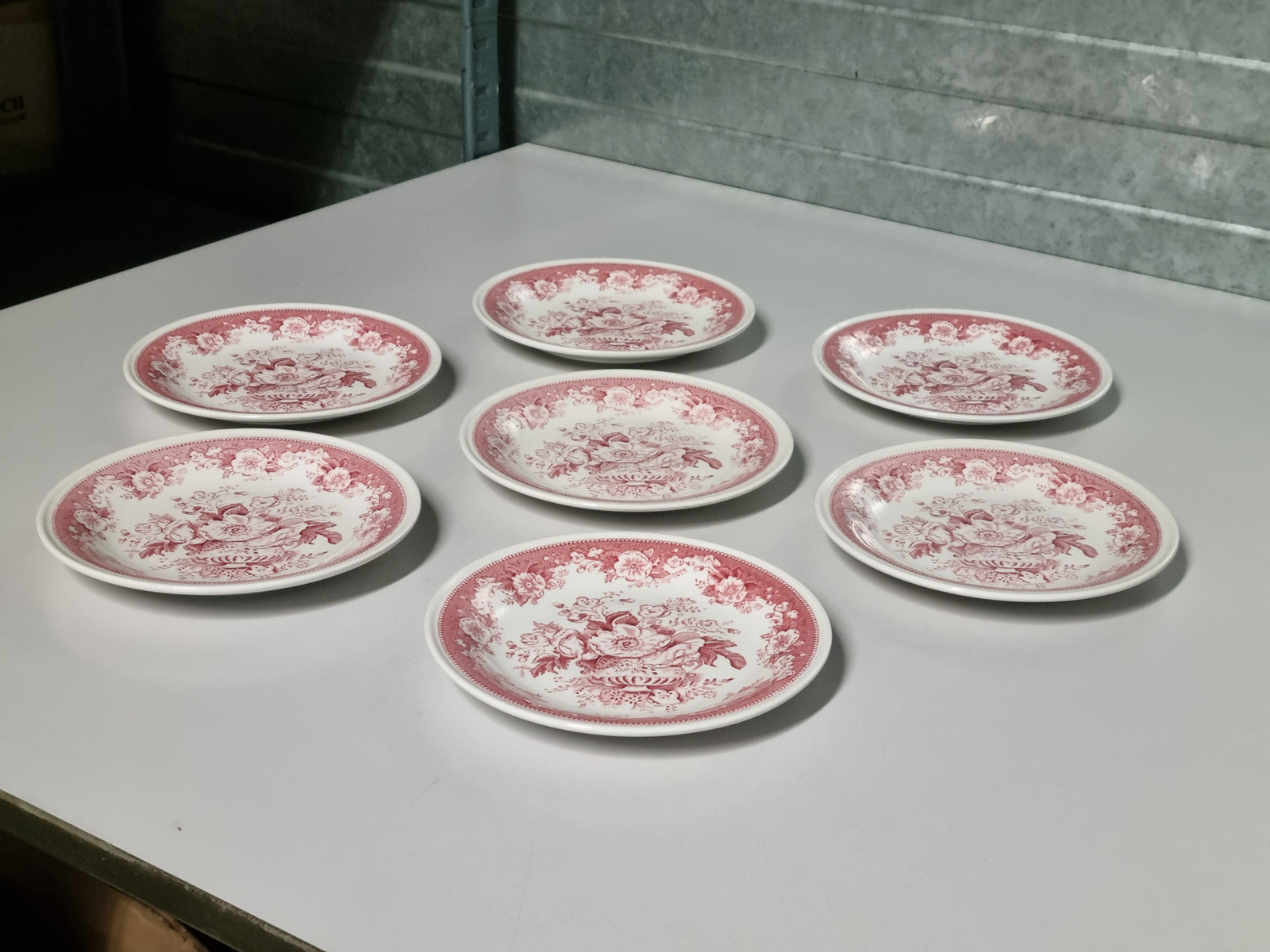Villeroy en Boch Balmoral rood set 7x gebaksbordje 16 cm