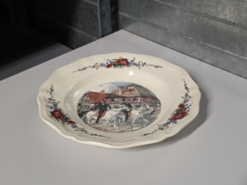 Frans Sarreguemines Obernai diep bord 25 cm (paarden)
