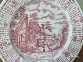 Engels rood English Ironstone Tableware EIT plat dinerbord (jaarbord 1986)