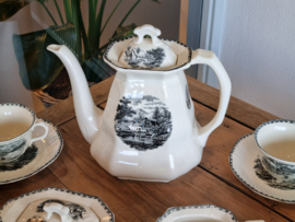 Landschap Zwart Societe Ceramique Koffieservies 6-pers. (hoekig model)