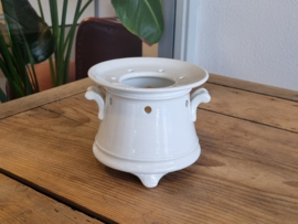 Petrus Regout wit zeldzaam Theelicht op pootjes (liggende leeuw Regout stempel)