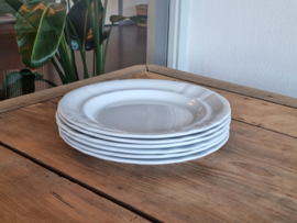 Regout Wellington wit set 6x Plat Dinerbord 25 cm (golvende rand)