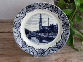 Wandbord Societe Ceramique Mooi Nederland Amsterdam Prinsengracht blauw 23 cm