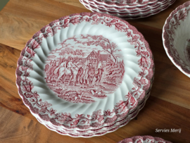 Engels rood Jachtservies Myott's Country Life Eetservies 6 personen