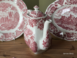 Engels rood Enoch Wedgwood Royal Homes Of Britain ontbijtservies 6 personen
