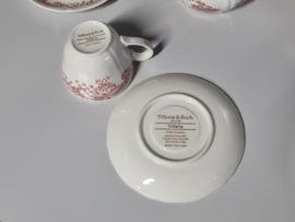 Villeroy en Boch Valeria rood Koffieservies 6 persoons