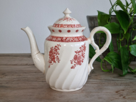 Regout decor Flower rood Koffiepotje (creme)