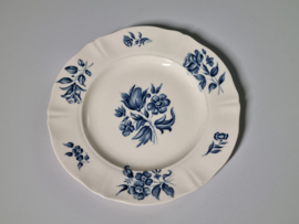 Petrus Regout Bouquet Bleu creme Ontbijtbordje 22,5 cm (schulp rand)
