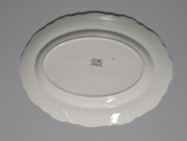Engels rood Crown Ducal Bristol ovale schaal 31,5 cm