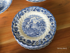 Engels blauw Jachtservies Myott's Country Life Eetservies 8 personen